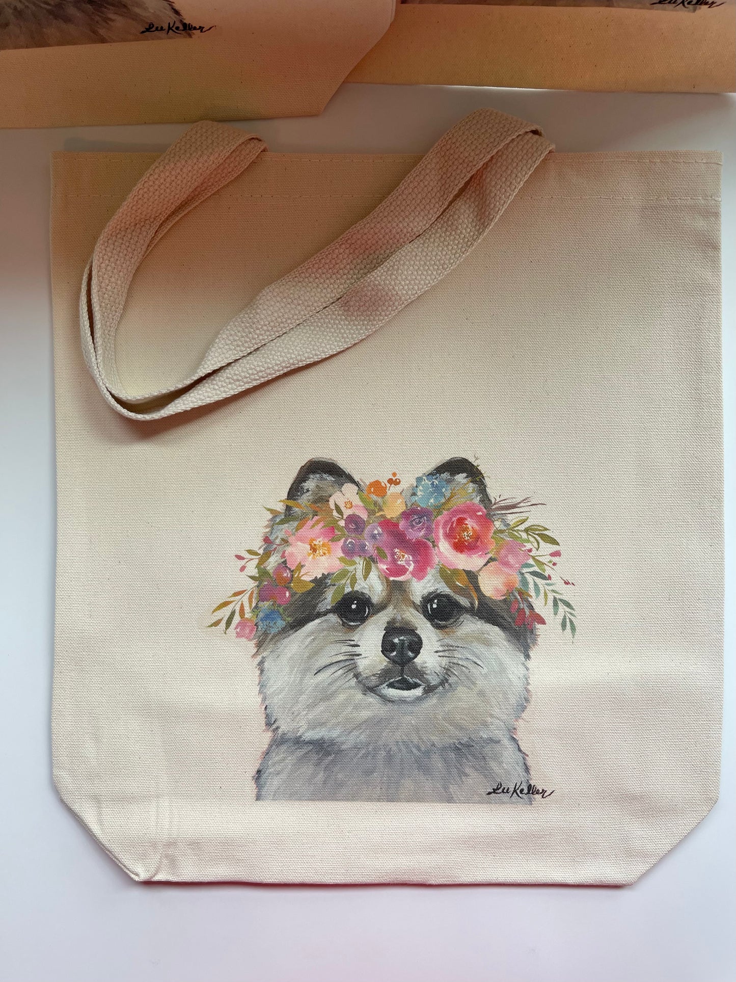 Bright Blooms Pomeranian Tote