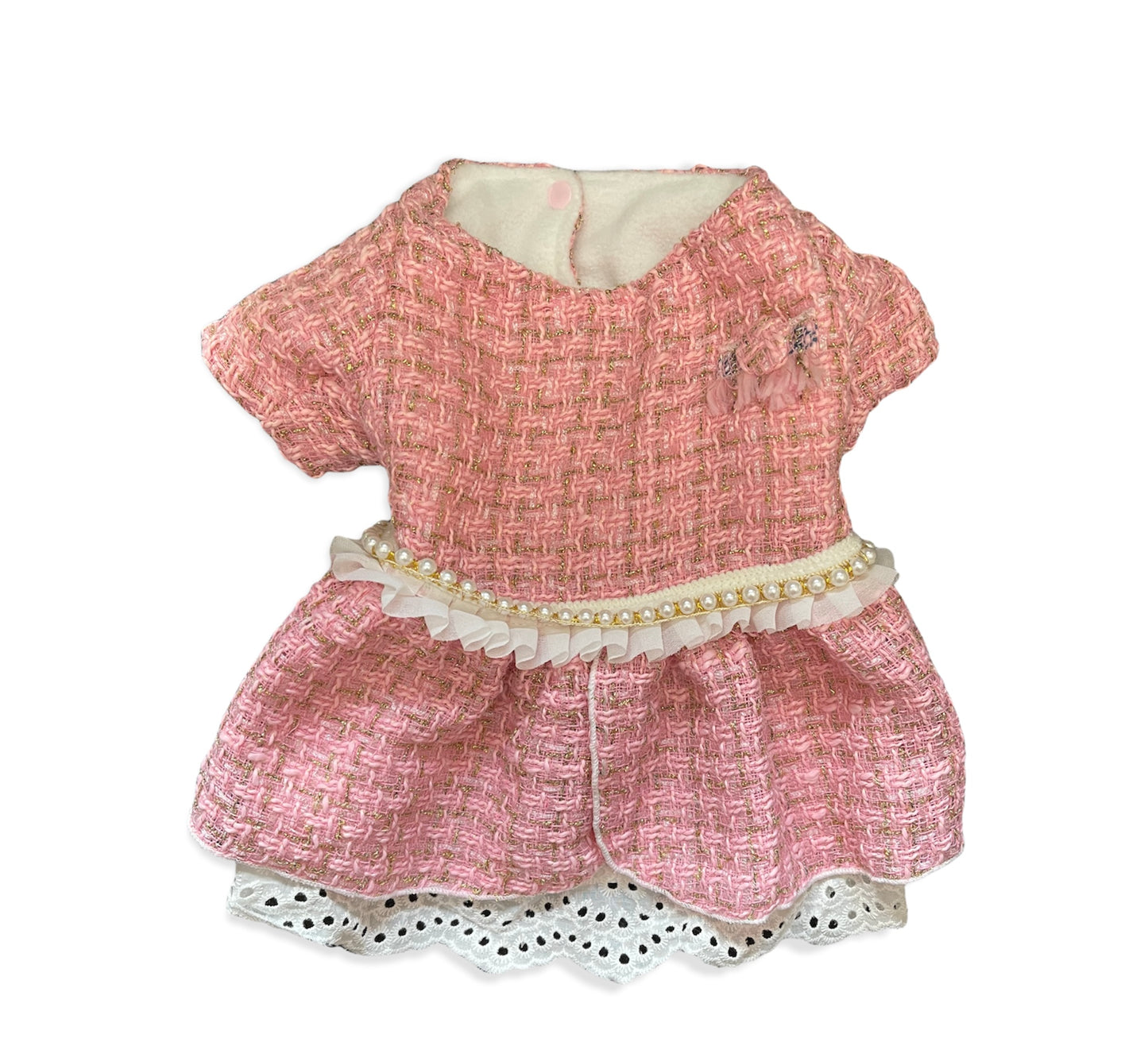 Pink Glamour Tweed Dress. matching hat extra