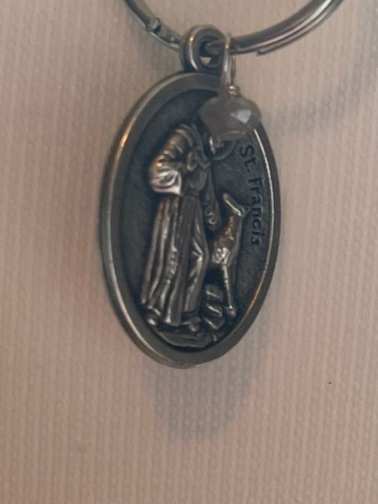 Bless This Pet Tag with Gemstone Dog/Cat Charm