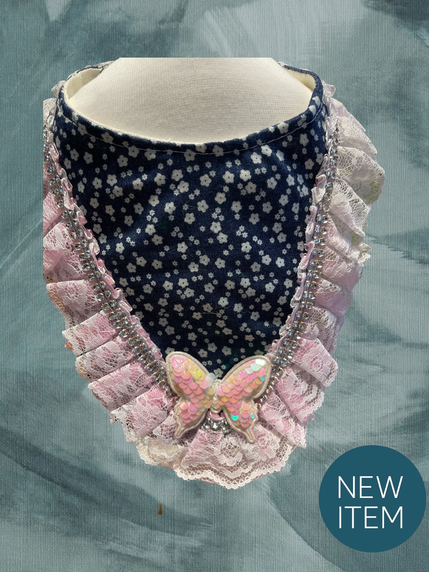 Country Girl Feel with Butterfly, lace, rhinestones and flowers harness