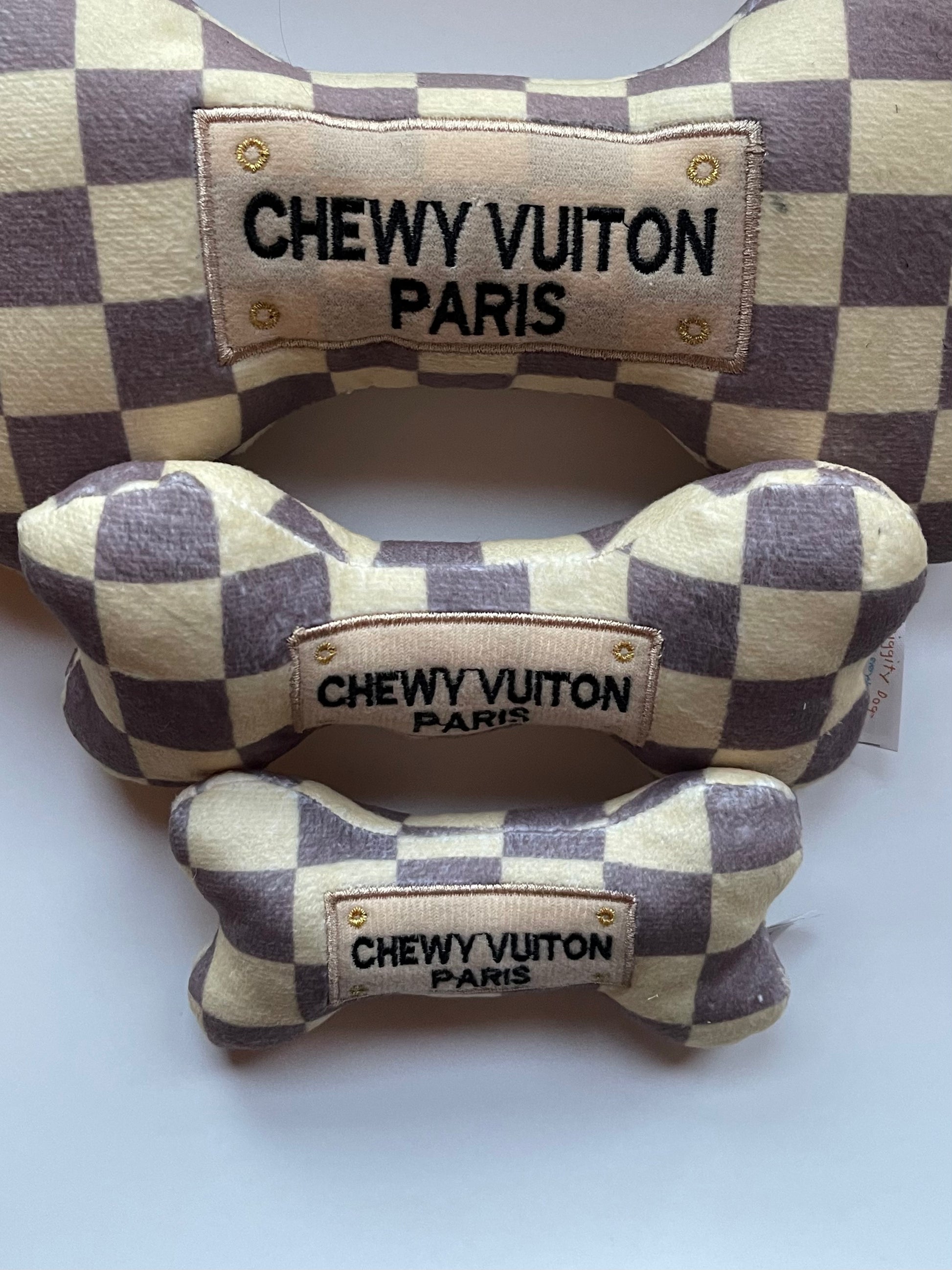 Haute Diggity Dog Chewy Vuitton Checker Bone Dog Toy, Large